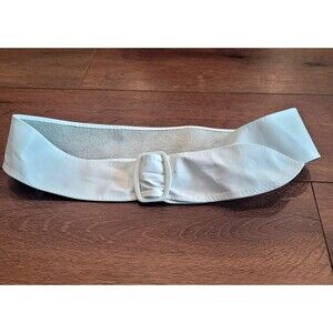 Vintage Leather Shop Leather White Belt M L Adj Waist Sash W Germany Boho